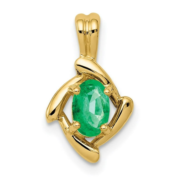 Details about   14k 14kt Yellow Gold Girl 6x4 Oval Genuine Emerald-May PENDANT 21 mm X 12 mm 